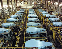 Overview of banks of flotation cells