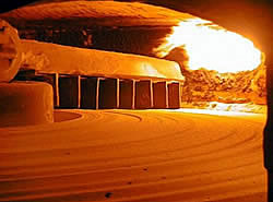 Interior of a roasting furnace